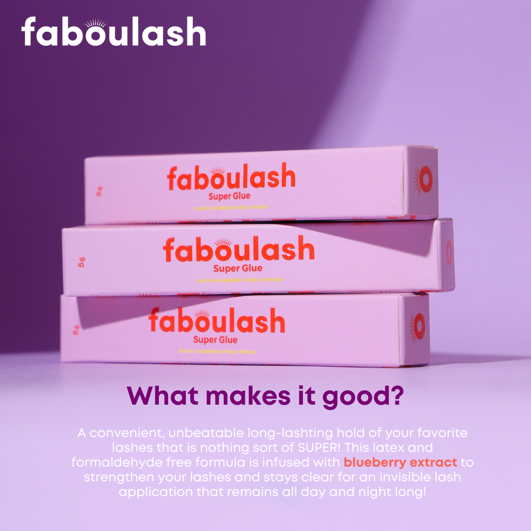 Faboulash Super Glue Eyelash Adhesive Infused with Blueberry Extract 9G
