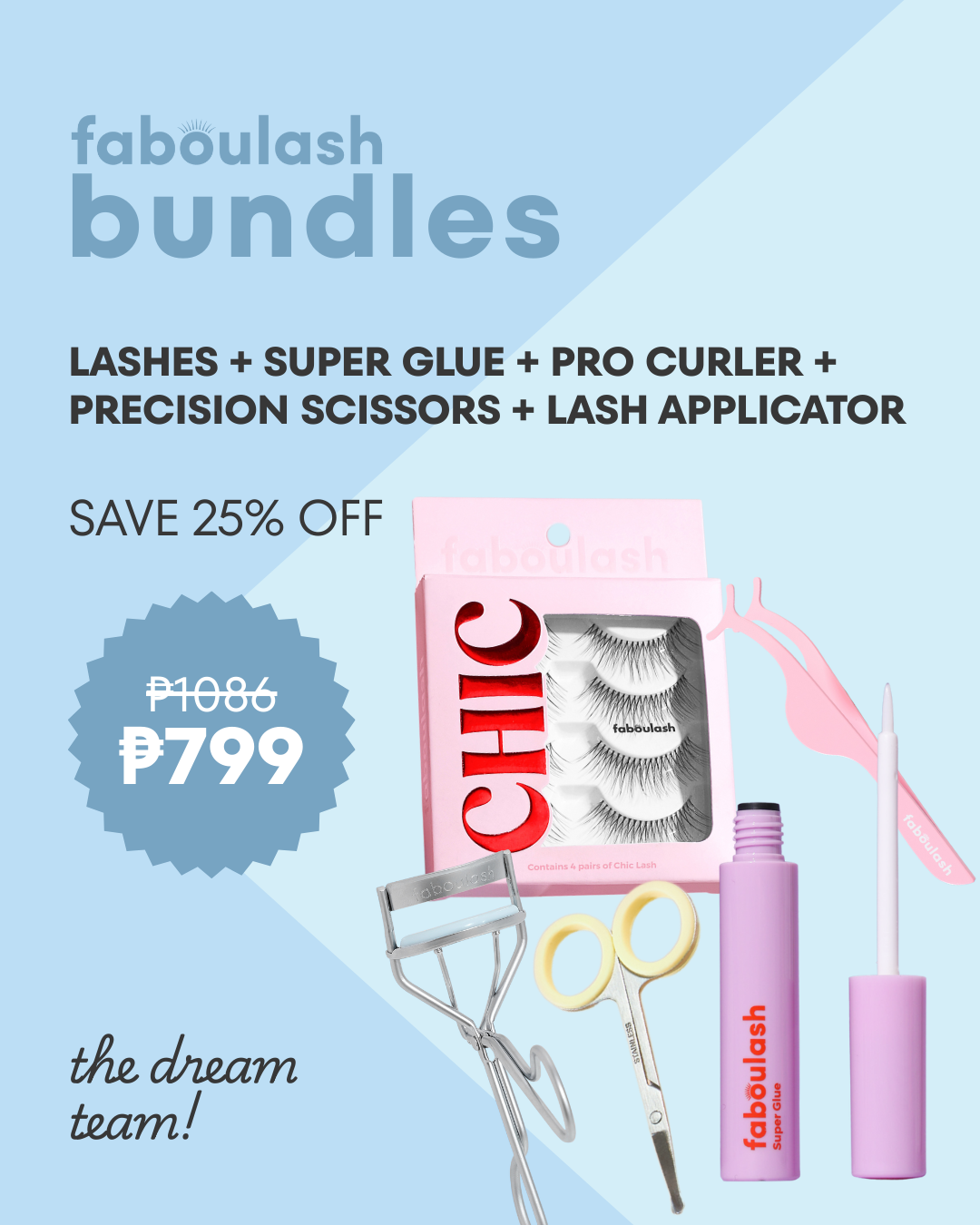 Faboulash Bundles Premium Quality Lashes(random), Super Glue and Pro Tools