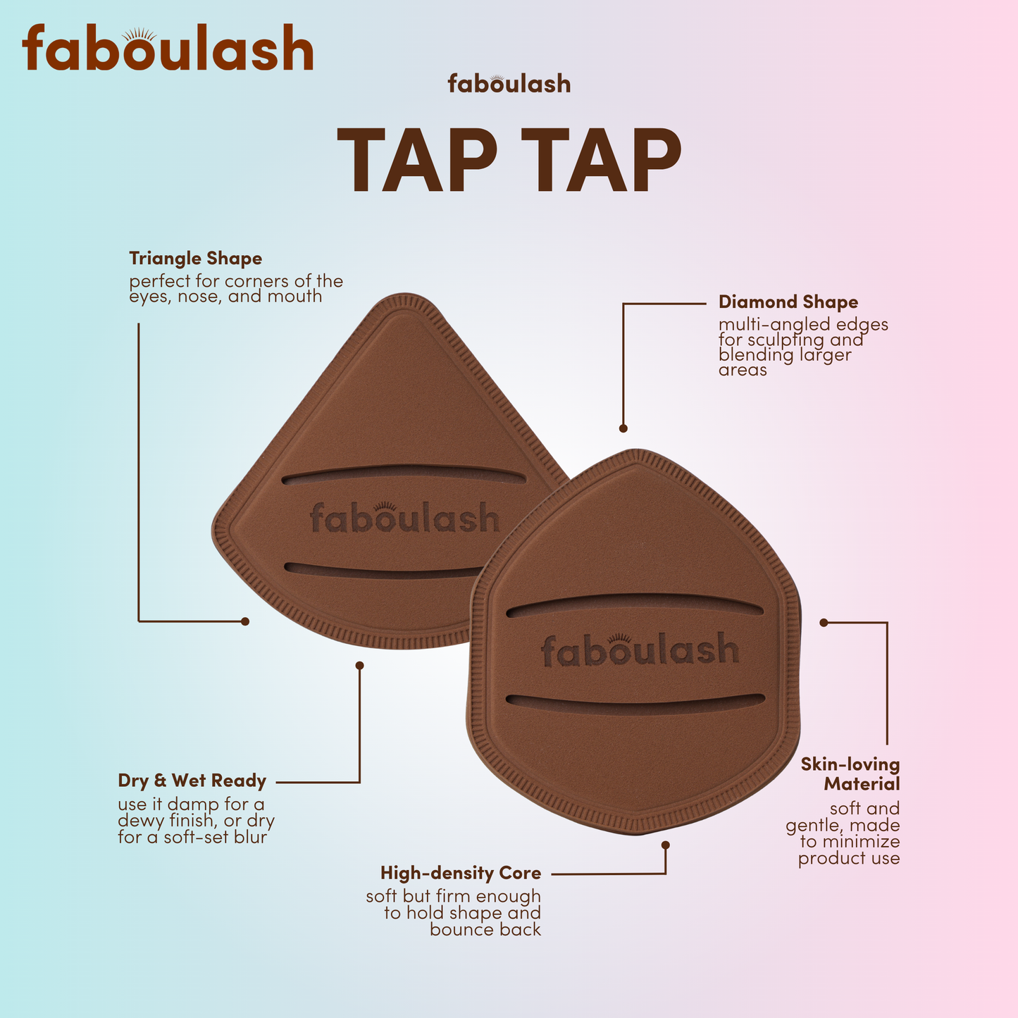 Faboulash Taptap Reusable Multi-Angled Makeup Blending Puff (Wet & Dry use)